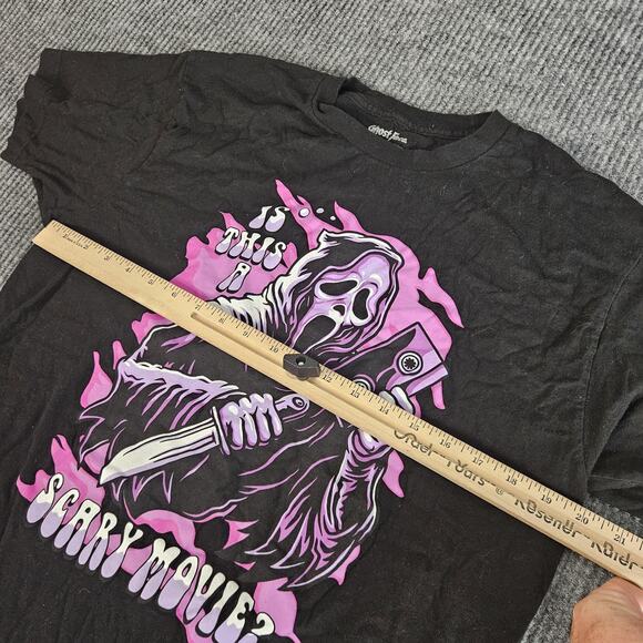 Ghost Face Scary Movie Shirt Mens Large Black Pink Horror Movie Graphic Tee - Picture 5 of 9